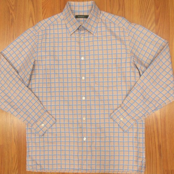 ERMENEGILDO ZEGNA REGULAR FIT 100% COTTON BUTTON UP COLLAR SHIRT LARGE, L - Picture 1 of 4